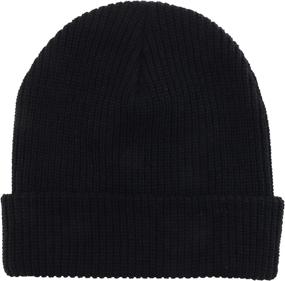 img 1 attached to 🧢 Oversized Plain Ribbed Knit Cuff Long Beanie Hat - Trendy Apparel Shop