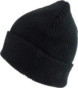 img 3 attached to 🧢 Oversized Plain Ribbed Knit Cuff Long Beanie Hat - Trendy Apparel Shop