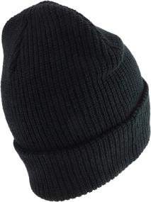 img 2 attached to 🧢 Oversized Plain Ribbed Knit Cuff Long Beanie Hat - Trendy Apparel Shop