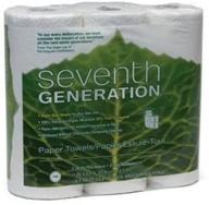 бумажные полотенца seventh generation белого цвета: рулоны по 112 листов, 2-слойные листы, упаковка из 3 штук (10 упаковок) - максимальная впитываемость и длительное удобство. логотип