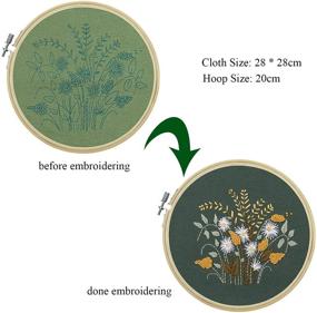 img 3 attached to 🌸 Floral Cross Stitch Kits: Beginner's Embroidery Starter Set - 3 Sets of Stamped Patterns, Clothes, Hoop, Colored Threads, Needles, and Tools