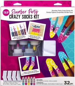 img 4 attached to 🌈 Tulip One-Step Tie-Dye Kit - Slumber Crazy Kit with 4 Pairs of Socks, Supplies, and Party Favors in 5 Vibrant Tie Dye Colors