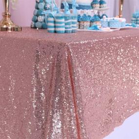 img 1 attached to TRLYC Sparkly Sequin Tablecloth Seamless 55X72