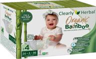 🌿 clearly herbal organic bamboo diapers: eco-friendly comfort in size 4 - 24ct case (4 inner bags) logo