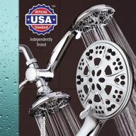 💦 aquadance chrome giant 5-inch 30 mode 3-way high power combo shower head & handheld - independently tested to meet strict us quality & performance standards, separately or together logo