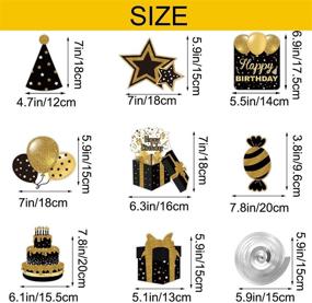 img 3 attached to 🎉 Mocossmy Happy Birthday Hanging Swirl Decorations - 30 PCS Black Gold Silver Cake Balloons Sign Foil Swirls - Ceiling Streamers - Hanging Decoration for Kids, Women, Men, Birthday, Baby Shower - Party Supplies