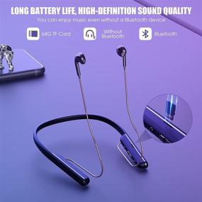 img 3 attached to 🎧 Беспроводные наушники BT500 с ошейником: долгий срок службы аккумулятора, слот для карты TF, встроенный микрофон - спортивные наушники с функцией подавления шума для сна/Android iOS