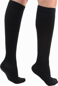 img 2 attached to 🧦 Absolute Support Cotton Compression Socks for Women and Men 20-30mmHg - Graduated Firm Support with Closed Toe - Made in USA - Black, Small