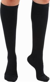 img 1 attached to 🧦 Absolute Support Cotton Compression Socks for Women and Men 20-30mmHg - Graduated Firm Support with Closed Toe - Made in USA - Black, Small