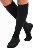 🧦 absolute support cotton compression socks for women and men 20-30mmhg - graduated firm support with closed toe - made in usa - black, small логотип