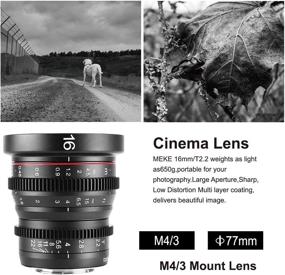 img 1 attached to 📸 Meike 16mm T2.2 Manual Focus Mini Cinema Lens with Large Aperture for Micro Four Thirds M43 MFT Cameras - Enhance Your SEO