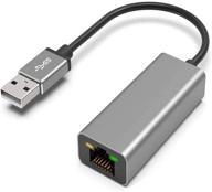 🔌 aluminum space gray usb 2.0 to ethernet rj45 network adapter - 100/10 mbps internet adapter, usb to ethernet adapter cable for windows, mac, macos logo