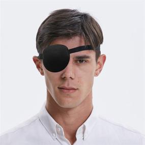 img 4 attached to 🎭 FCAROLYN Adjustable 3D Eye Patch for Adults and Kids - Black