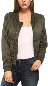 img 4 attached to 🧥 Fashionazzle Women's Quilted Short Bomber Jacket: Classic Zip-Up Padded Coat Exuding Style