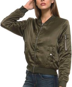 img 2 attached to 🧥 Fashionazzle Women's Quilted Short Bomber Jacket: Classic Zip-Up Padded Coat Exuding Style