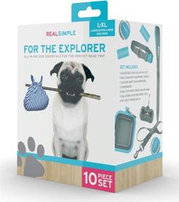 img 1 attached to Convenient 10-Piece Real Simple Dog Puppy Starter Kit – Ideal for Walking, Feeding, Play, and Travel. Includes Collar, Leash, Waste Bags & Dispenser, Bowl, and Balls.