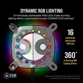 img 1 attached to 💧 Блок воды CPU CORSAIR Hydro X Series XC9 RGB с 16 индивидуально адресуемыми светодиодами RGB, управляемым программным обеспечением для разъемов 2066 и sTR4.