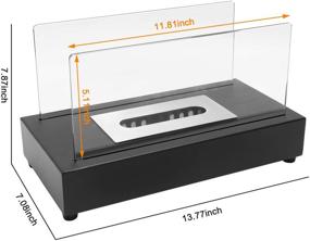 img 1 attached to Mr.Ton Bio-Ethanol Fire Pit - Tabletop Rectangle Fireplace, Portable Indoor Outdoor Fire Bowl Pot, Ventless & Black