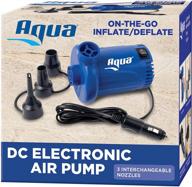 💨 aqua heavy duty 12v dc air pump - powerful inflator for inflatables, air mattresses, sports balls - quick-inflate 12v electric pump with 3 nozzle attachments logo