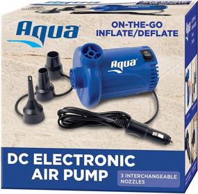 img 1 attached to 💨 Aqua Heavy Duty 12V DC Air Pump - Powerful Inflator for Inflatables, Air Mattresses, Sports Balls - Quick-Inflate 12V Electric Pump with 3 Nozzle Attachments