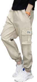 img 1 attached to 👖 SANGTREE Cargo Elastic Jogger Pockets: Trendy Boys' Clothing for Versatile Pants