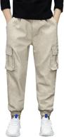 👖 sangtree cargo elastic jogger pockets: trendy boys' clothing for versatile pants logo