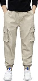 img 2 attached to 👖 SANGTREE Cargo Elastic Jogger Pockets: Trendy Boys' Clothing for Versatile Pants