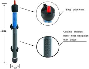 img 2 attached to 🌡️ Optimal Temperature Control: HITOP Adjustable Aquarium Heater with Thermometer - 50W, 100W, 300W Submersible Fish Tank Heater
