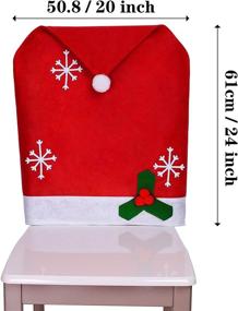 img 3 attached to 🎅 ADXCO 6 Christmas Chair Covers with Santa Claus Hat Slipcover - Xmas Chair Back Covers for Festive Dining Decoration, Christmas Banquet, and Holiday Festival Decor