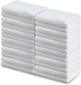 img 4 attached to 🏢 Salon 24PK White Towels: Soft & Absorbent Cotton Hand Towels, 16 x 26 inch - Gym, Spa, and Salon Use