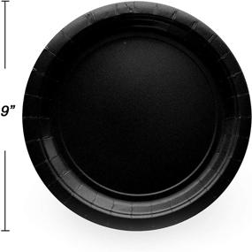 img 1 attached to 🍽️ Amcrate Black Disposable Paper Party Plates 8.5 Inch - Perfect for Weddings, Parties, Birthdays, Dinners, Lunches. Pack of 50