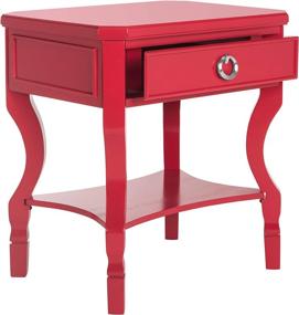 img 2 attached to 🔴 Safavieh Home Collection Alaia Red Nightstand with 1 Drawer