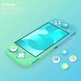 img 1 attached to 🎮 TiMOVO Nintendo Switch Lite Case with Screen Protectors, Joystick Caps - Shock-Proof Protective Cover in Blue and Green