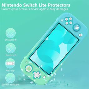 img 3 attached to 🎮 TiMOVO Nintendo Switch Lite Case with Screen Protectors, Joystick Caps - Shock-Proof Protective Cover in Blue and Green