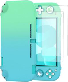 img 4 attached to 🎮 TiMOVO Nintendo Switch Lite Case with Screen Protectors, Joystick Caps - Shock-Proof Protective Cover in Blue and Green