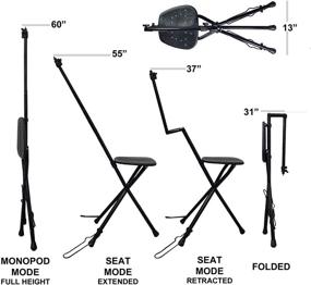 img 2 attached to SP-12 SeatPod – Портативный складной крепеж для камеры с интегрированным стулом для фотосъемки в природе, наблюдения за птицами и спортивных мероприятий. Совместим с камерами, зеркальными камерами, телескопами и споттинг-скопами.