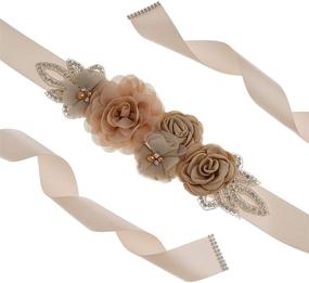 img 1 attached to Spmor Womens Wedding Rhinestone Maternity Women's Accessories for Belts