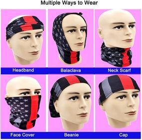 img 1 attached to 2-Pack Kids Winter Neck Warmer Fleece Ski Neck Gaiter Face Cover Mask for Boys Girls with Flag Skull Design