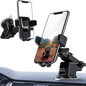 img 4 attached to 📱 ORIbox Car Phone Mount – Dashboard Phone Holder with Washable Strong Sticky Gel Pad – Compatible with All Cell Phones