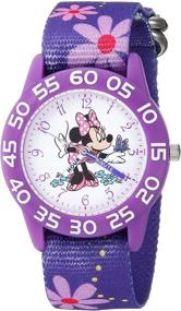 img 3 attached to 🌸 Adorable Disney Girls Minnie Mouse Watch with Purple Nylon Strap - Model WDS000498