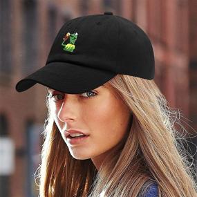 img 1 attached to 🐸 Marthasky Kermit The Frog Sipping Tea Adjustable Strapback Cap: A Perfect Blend of Style and Whimsy