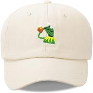 🐸 marthasky kermit the frog sipping tea adjustable strapback cap: a perfect blend of style and whimsy logo