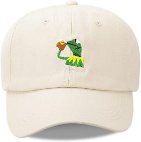 img 4 attached to 🐸 Marthasky Kermit The Frog Sipping Tea Adjustable Strapback Cap: A Perfect Blend of Style and Whimsy