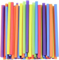 🥤 100 count jumbo smoothie straws - 8.5" high - assorted colors for ultimate sipping experience! logo