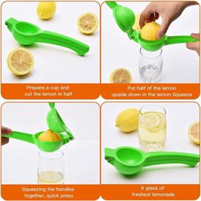 img 2 attached to 🍋 High-Quality Metal Lemon Squeezer Lime Juice Press - Manual Citrus Juicer for Fresh Juice Squeeze (Green)