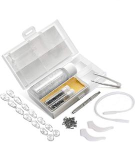 img 4 attached to SQV Eyeglass and Sunglass Repair Kit: Complete Glasses Family Kit - Mini Screws, Tweezers, Screwdriver, Nose Pads, Lens Cleaner & More