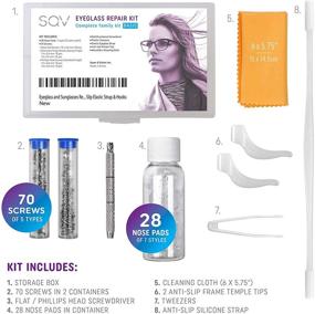 img 3 attached to SQV Eyeglass and Sunglass Repair Kit: Complete Glasses Family Kit - Mini Screws, Tweezers, Screwdriver, Nose Pads, Lens Cleaner & More