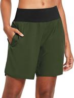 🩳 baleaf women's 7-inch long running shorts with liner, lounge sport gym shorts featuring back zipper pocket logo