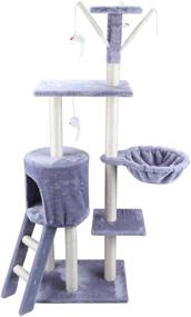 img 3 attached to Ultimate Cat Haven: XinKunmarine Multi-Level Cat Activity Tree with Scratching Posts, Hammock, and Caves – The Perfect Cat Tower and Condo