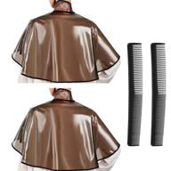 💦 waterproof hair capes set: 4 pcs hair shampoo cape, barber hair dye cape, coloring & cutting capes with hair combs - ideal for barber salons, hairdressing & makeup logo